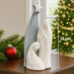Statuina presepe grigio h15 di natale moderno natività bongelli preziosi