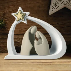 Statuina presepe moderno bongelli preziosi bianco oro nocciola h13