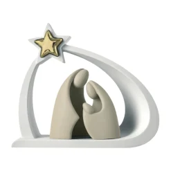 Statuina presepe moderno bongelli preziosi bianco oro nocciola h13