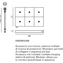 Stazione multipla di ricarica per lampada diva perenz illuminazione
