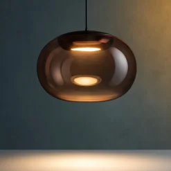 Stilnovo la mariee lampada a sospensione moderna per soggiorno design vetro rame