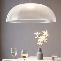 Stilnovo lampadario demi da cucina moderna cupola 70cm led 33w 3000k