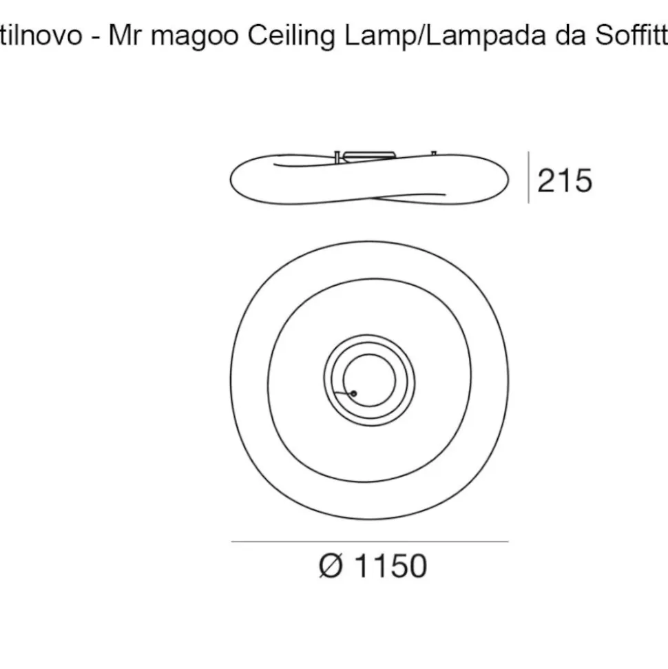 Stilnovo mr magoo plafoniera 115cm led 96w dimmerabile