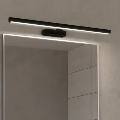 Straight linea light applique specchio da bagno nero ip40 led 2700k