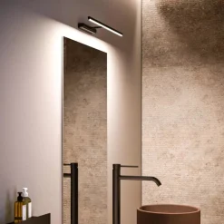 Straight linea light applique specchio da bagno nero ip40 led 2700k