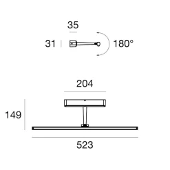 Straight linea light applique specchio da bagno nero ip40 led 2700k