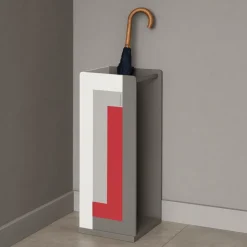 Stripes portaombrelli moderno rosso rubino grigio