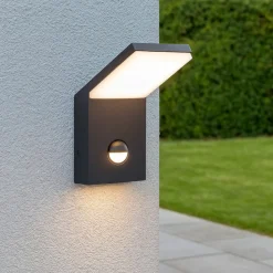 Style ap sensor applique da esterno antracite led 9w 4000k sensore di movimento