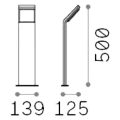 Style pt h50 3000k ideal lux lampione da esterno bianco