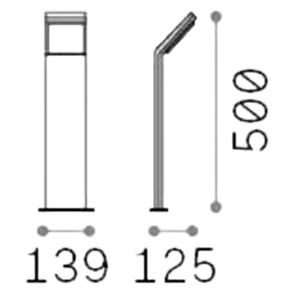 Style pt h50 3000k ideal lux lampione da esterno bianco