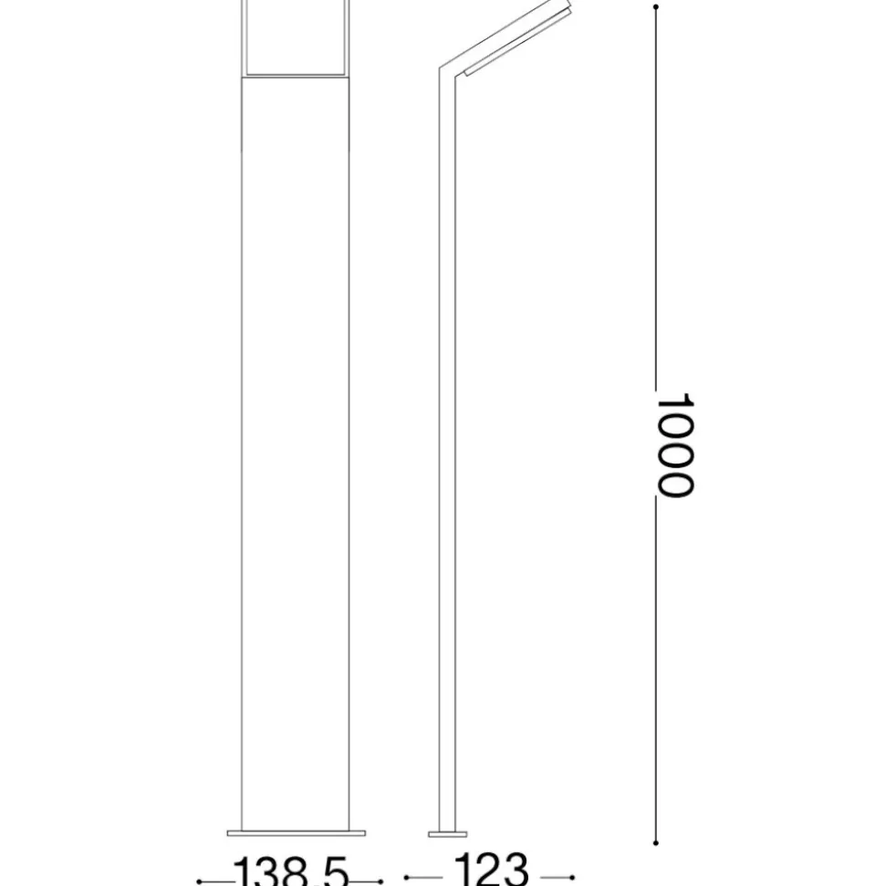 Style pt h100 4000k ideal lux lampione per esterno ip54 nero sottile