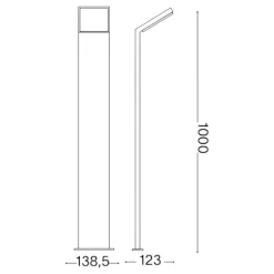 Style pt h100 lampione da giardino led 9w 4000k antracite ideal lux