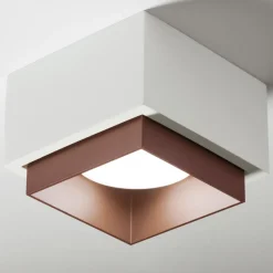 Syme sforzin lampada da soffitto quadrata di gesso rame moderna
