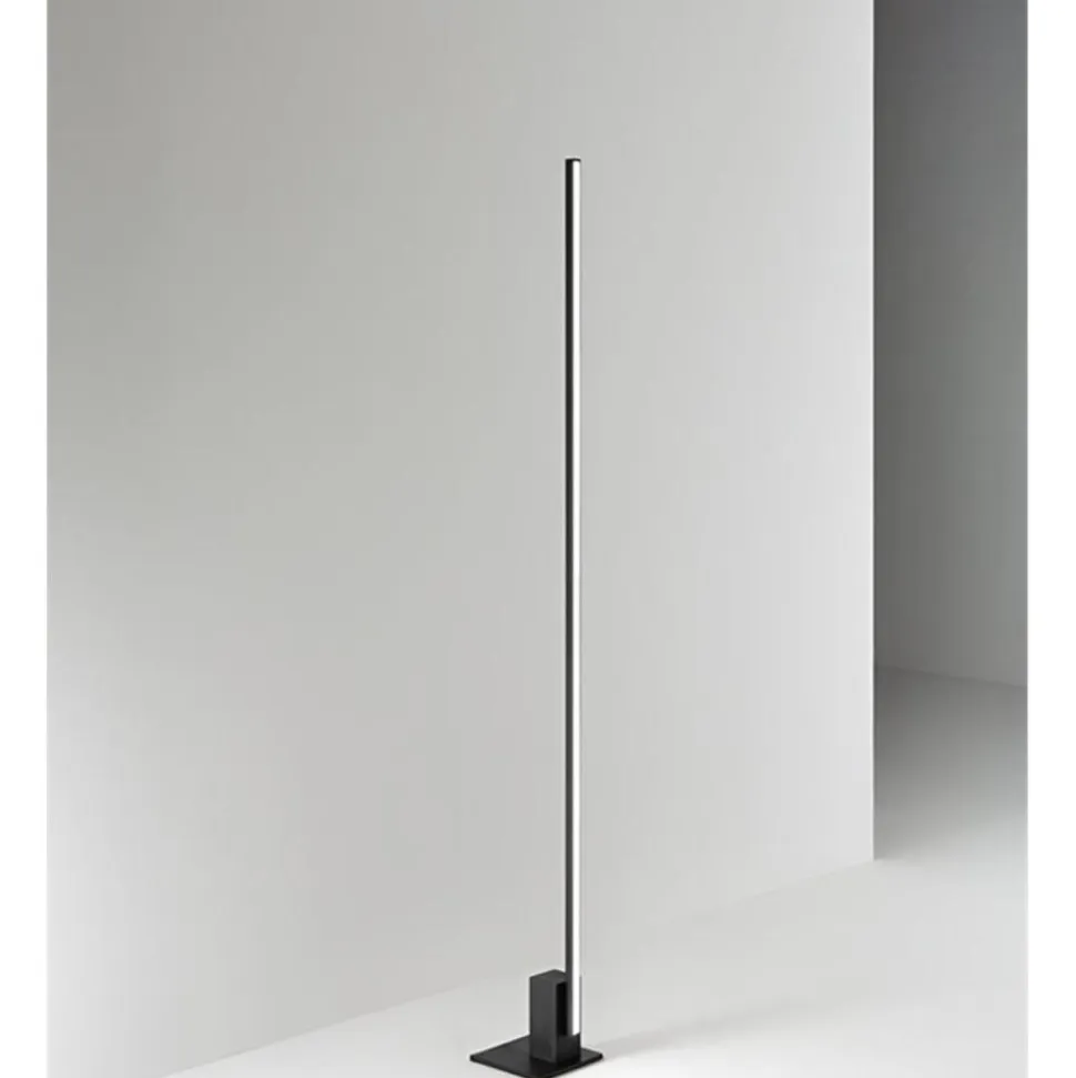 Syncro perenz piantana moderna lampada da terra nera led