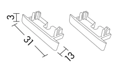 Tappi di chiusura in plastica 2pz per profilo da incasso strip led