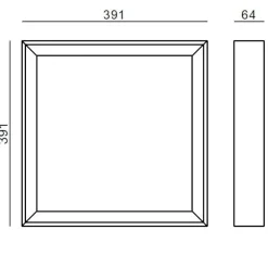 Tara linea light plafoniera led 26w 3000k bianca quadrata