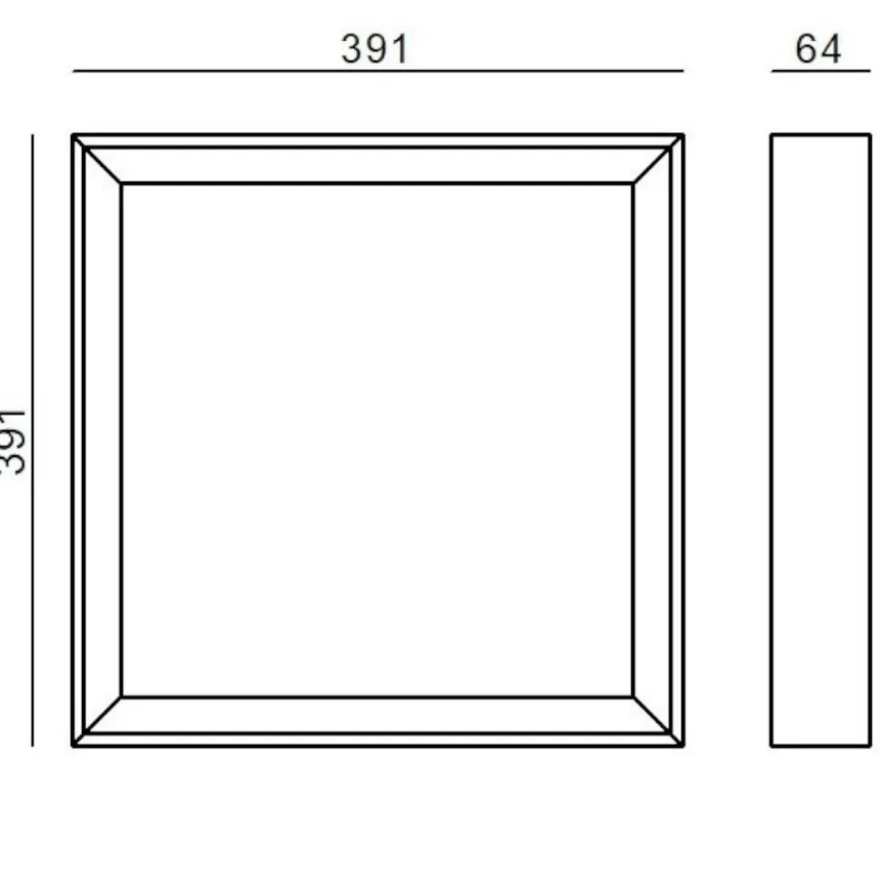 Tara linea light plafoniera led 26w 3000k bianca quadrata
