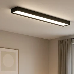 Tara linea light plafoniera led 3000k nera ip40 rettangolare
