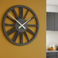 Tarquinio orologio da parete 45 numeri romani grigio quarzo in legno