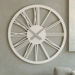 Tarquinio orologio da parete bianco 45 numeri romani legno