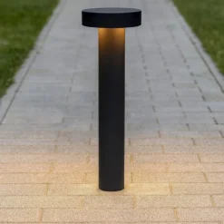Tesla pt4 h60 ideal lux lampione nero da esterno ip44 circolare