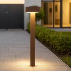 Tesla pt4 h80 lampione da esterno giardino ip44 marrone moderno