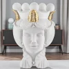 Testa moro lei scultura bianca h28 bongelli preziosi