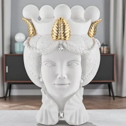 Testa moro lei scultura bianca h28 bongelli preziosi