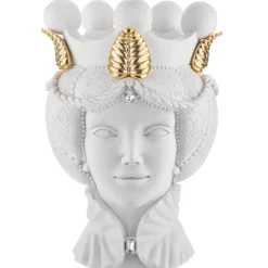 Testa moro lei scultura bianca h28 bongelli preziosi