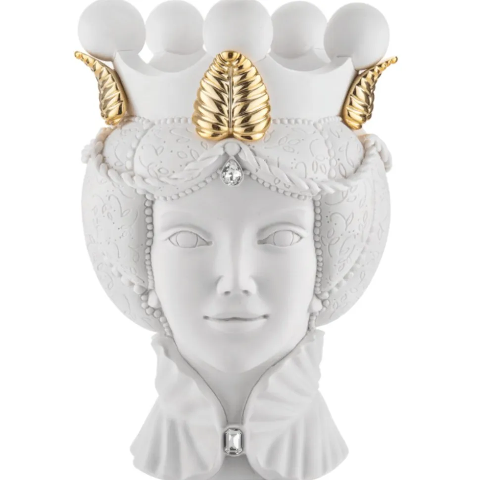 Testa moro lei scultura bianca h28 bongelli preziosi
