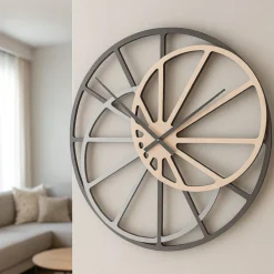 Theresa grande orologio 95cm moderno da muro rovere decape'