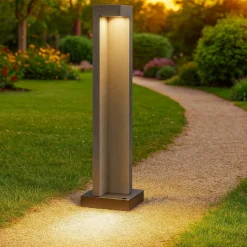 Titano pt h74 ideal lux lampione da giardino effetto granito led 7w 4000k
