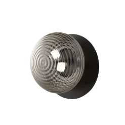 Tondo ondaluce lampade da parete soffitto nero sfera vetro fume