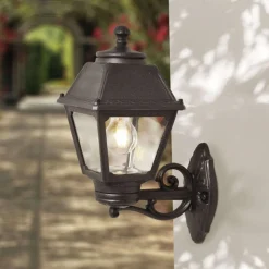 Top light alba applique nera da esterno anti corrosione ip55