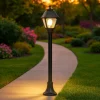 Top light alba lampione nero per giardino moderno 100cm ip55