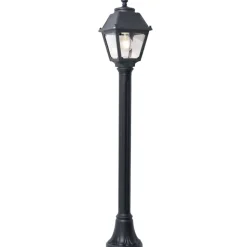 Top light alba lampione nero per giardino moderno 100cm ip55