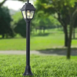 Top light alba lampione nero per giardino moderno 100cm ip55