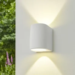 Top light applique da esterno aosta bianca bi emissione ip55