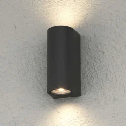 Top light applique per esterno balcone lione moderna nera ip65