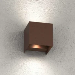 Top light applique perth corten cubo moderno led 10w cct ip65