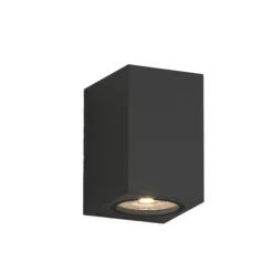 Top light atene applique da esterno nera parallelepipedo moderno ip65