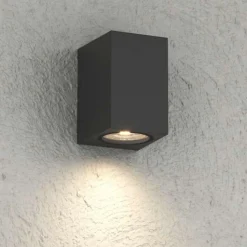 Top light atene applique da esterno nera parallelepipedo moderno ip65
