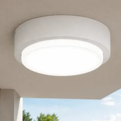 Top light baku plafoniera rotonda per esterno bianca