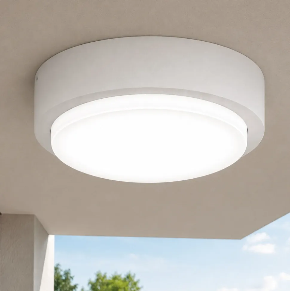 Top light baku plafoniera rotonda per esterno bianca