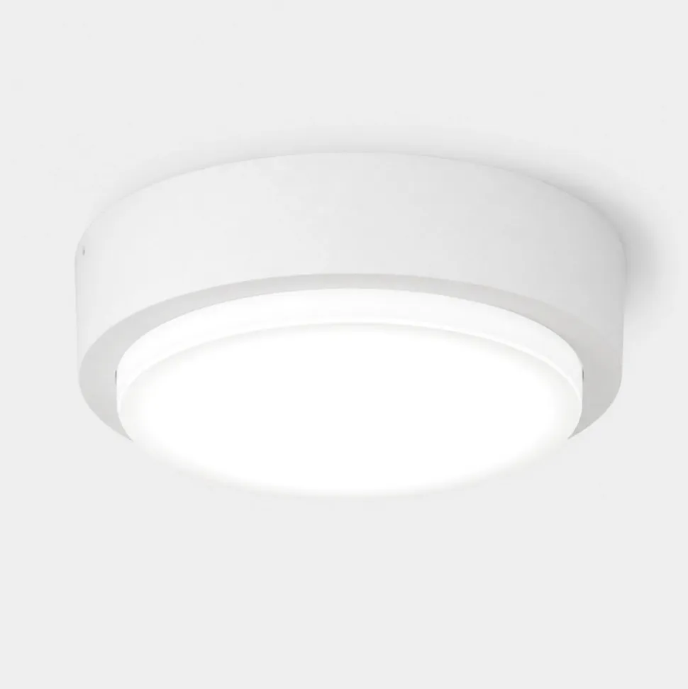 Top light baku plafoniera rotonda per esterno bianca
