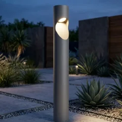 Top light belize lampione palo da esterno moderno antracite led 12w 3000k ip54