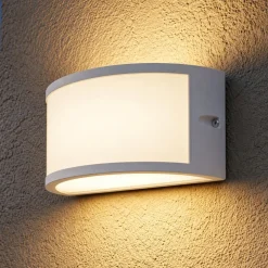Top light cairo applique da esterno bianca design curvo ip54