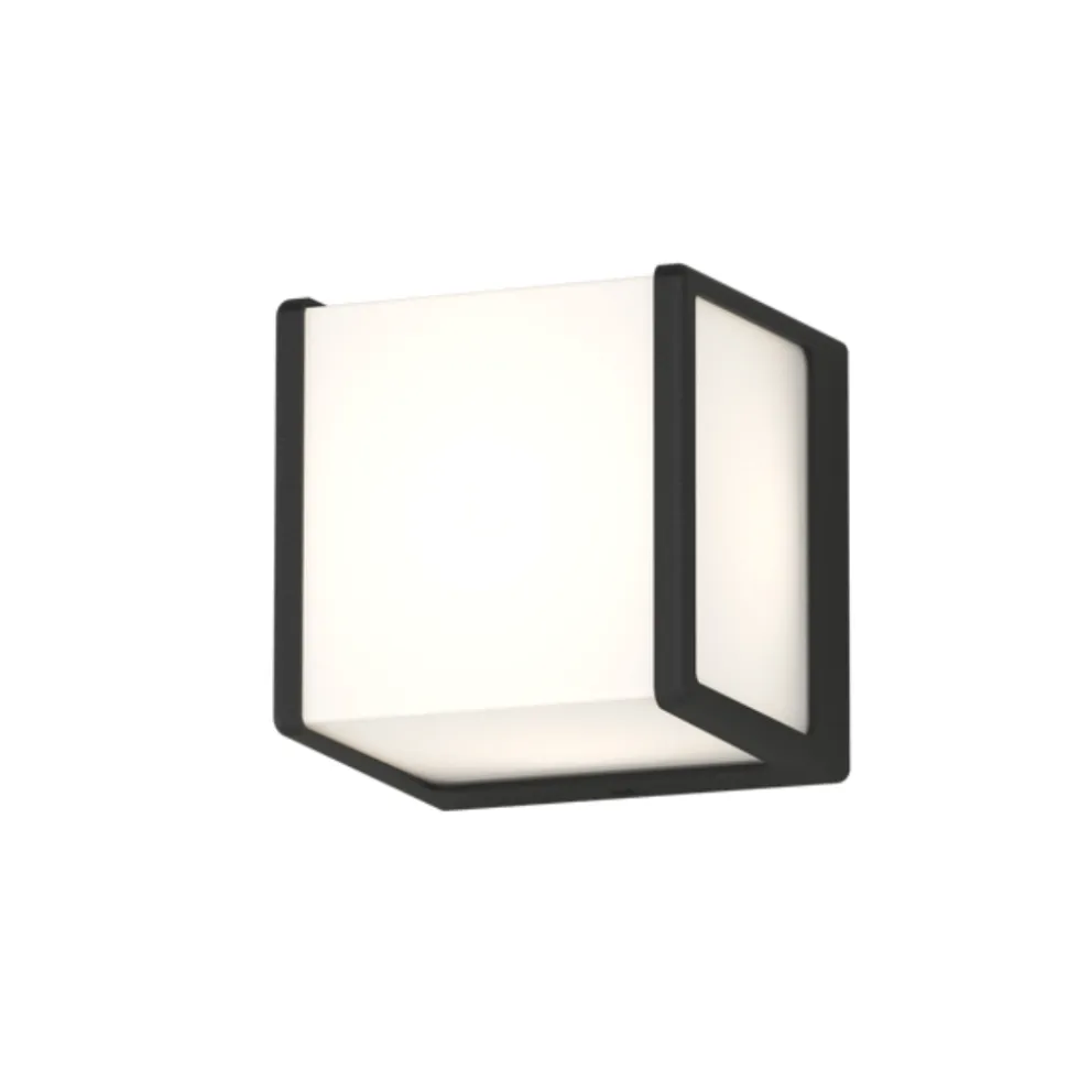 Top light dubai applique da esterno moderno cubo antracite ip54