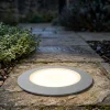 Top light faretto da esterno per incasso pavimento rotondo grigio calpestabile ip67