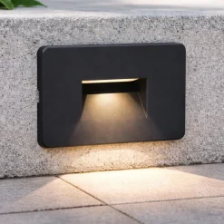 Top light intro nero segnapasso da incasso a parete per esterno led cct ip65